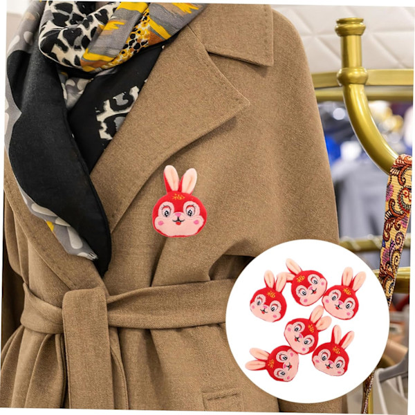 Påskefestartikler 6 stk. Kawaii Kanin Broche Pins Dekorative
