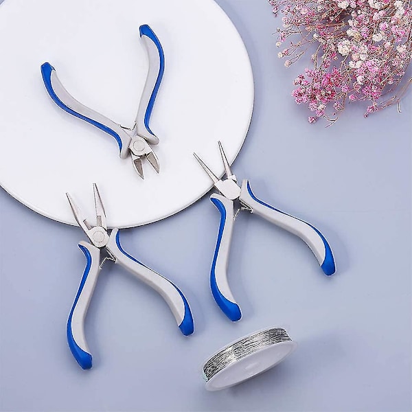 3 stk smykke-tangsett Rund nese Sideklipp Wire Cutters