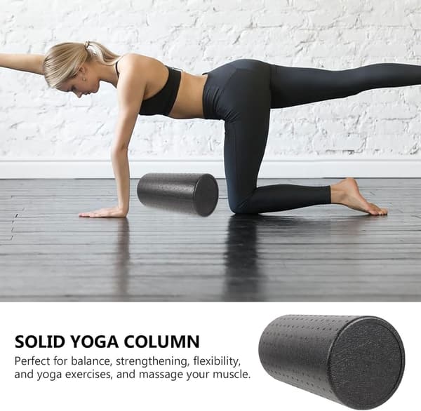 Solid træningsskumrulle 30X15Cm sort massagerulle