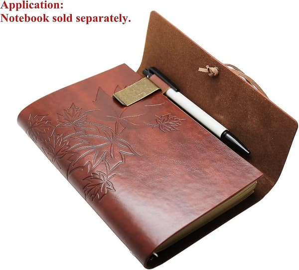 Retro Stil Rejse Notesbog Læder Pen Holder Blyant Loop Rustfrit Stål Clip 3stk Kobber