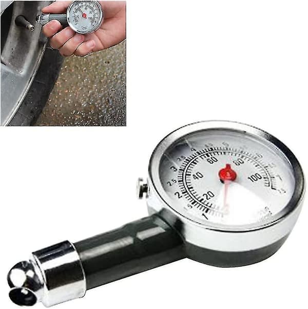 Däcktrycksmätare i Rostfritt Stål, Trycksensor i Rostfritt Stål, Tryckkontrollmätare (1 st)