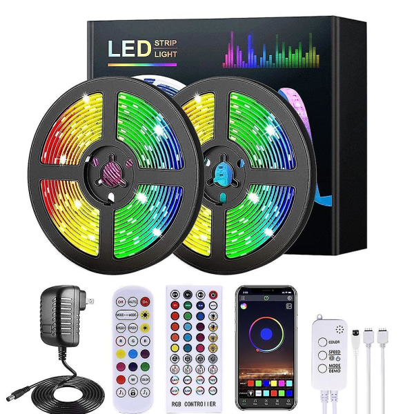 LED-smarta remsor 20m RGB Musiksynkroniserad Vattentät