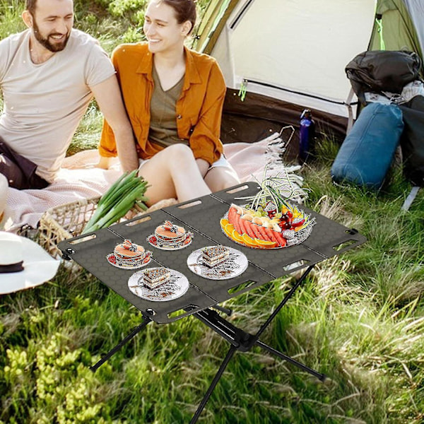 Alloy Picnic Tables Utendørsutstyr, Utendørs Aluminium Legering Foldbar Campingbord, Multifunksjonelt Hage Bbq Grillbord, Foldbart Bord For Camping, S Black