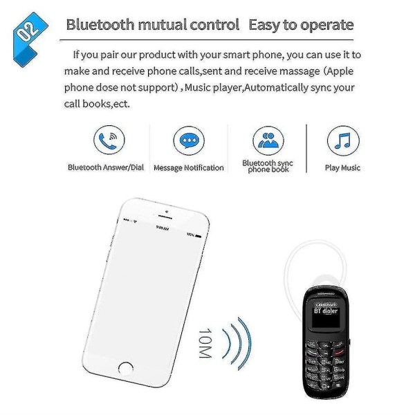 L8star Bm 70 Mini Telefon Bluetooth Mobiltelefoner Universal Trådløse Hodetelefoner Mobiltelefon Dialer Gtstar Bm70 Super Liten Gsm Telefon Black