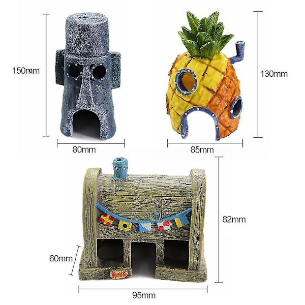 3-i-1 Unikt Design Akvarium Ananas Hus