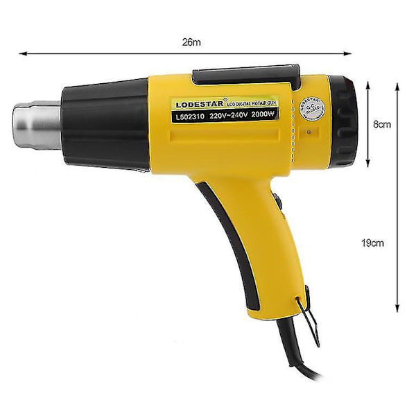 2000W AC220V LCD Elektronisk Digital Varmeløftepistol Kraftværktøj