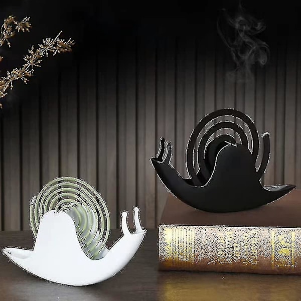 Røgelsesholder, myggespiralholder, snegle røgelsesbrænderholder til hjem, kontor, soveværelse, dekoration, myggespiral ornament White