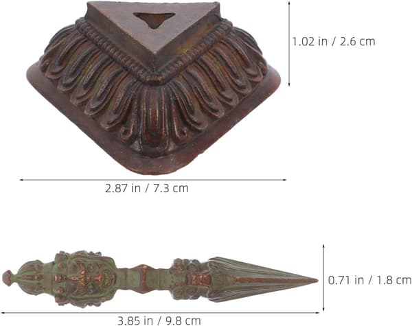 Tibetansk Vajra Dorje Støder Statue Kobberlegering Dekorativ Støder med Stativ, Helligt Design
