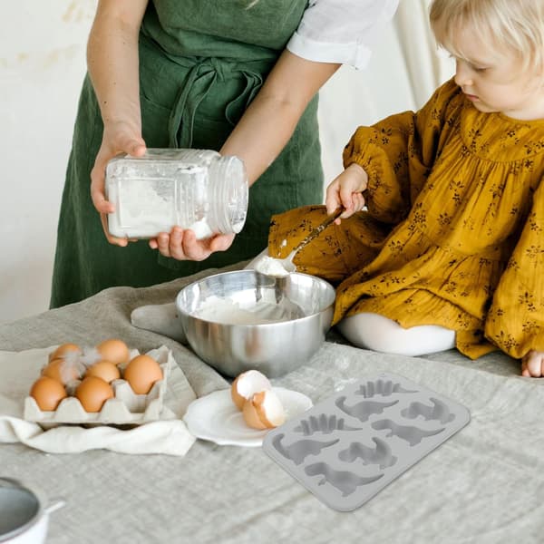 8 stk. dinosaur silikoneforme DIY bageværktøj letvægts robust non-stick silikoneform