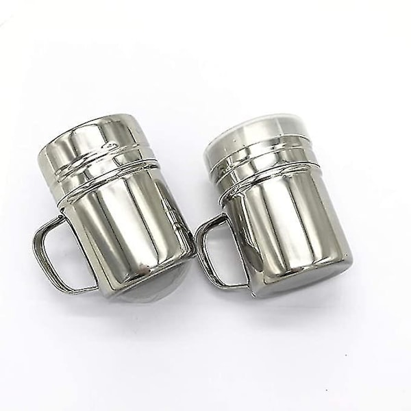 2 Pak Rustfrit Chokolade Shaker Stål Pulver Mel Sukker Salt