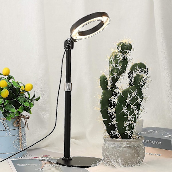 Bærbar LED-vækstlys med fuldspektrum timer og USB-ring