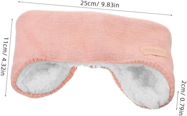 Elastiske Fleece Sovehøreværn Støjreducerende Høreværn til Søvn Lyserødt Lammeuldsbetræk