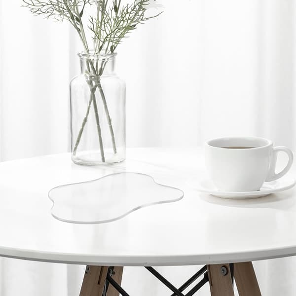 2 stk. akrylunderlegg kaffekoppunderlegg skyform uregelmessig design solid varmebestandig egnet