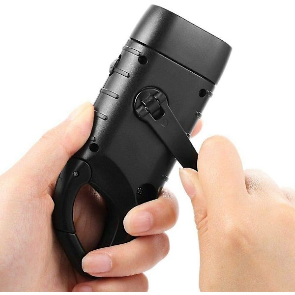 Nødblysflash, Led-lommelygte, Solgenerator, Genopladelig Lommelygte, Camping Udendørs Lommelygte black