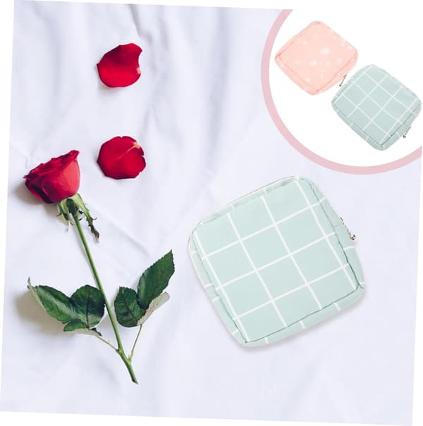 2 stk. oppbevaringsveske for bind, liten multifunksjonell beholder for menstruasjonsbind