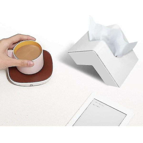 Tissue Box Pumpepapir Kreativ Moderne Enkel Mode Living (1 stk, hvid)
