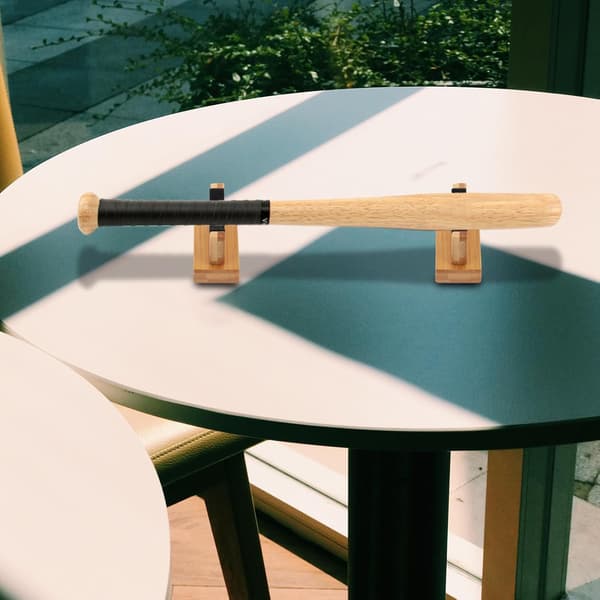 Træ baseballbatophæng Par Horisontal Displayholder Solid Bambus Bat Støttebase Bordholder