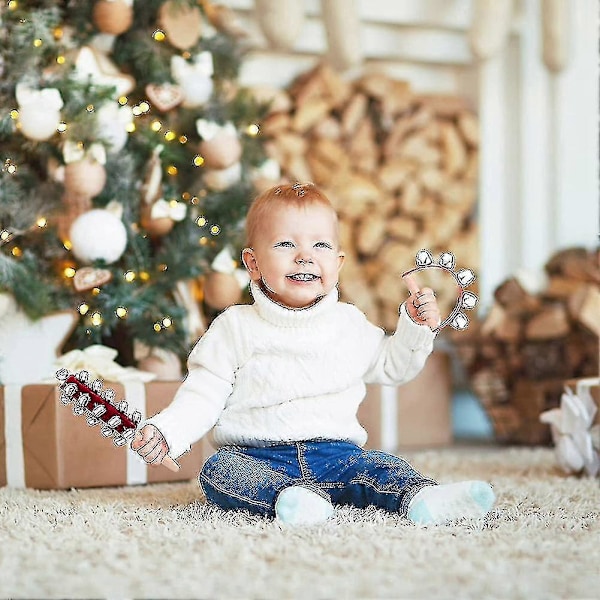 Joulukellot Puinen Käsikellukka Jingle Shaker Käsikahva Rattle Musiikki-instrumentit