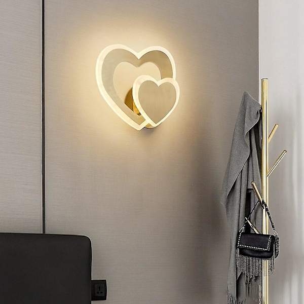 LED Vægskinne Sengelampe Nordisk Guld Hjerte Soveværelse Kobber