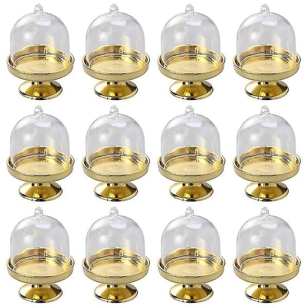12-pack Mini Kakställningsbricka med Lock för Födelsedag och Bröllop (Bas)