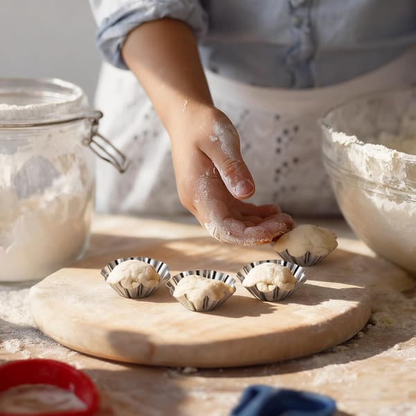 12 stk. terteformer Cupcake Muffins Bakekopper Rustfritt Stål Blomsterform Gjenbrukbar Non-Stick Bakeutstyr