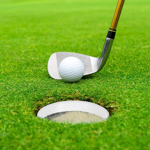 8 stk. hvide golfhulkopperinge i plast Putting Green Cup Protector Rings