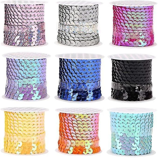 Sequin Ribbon Roll 6mm Flat Colorful Perle String DIY Craft
