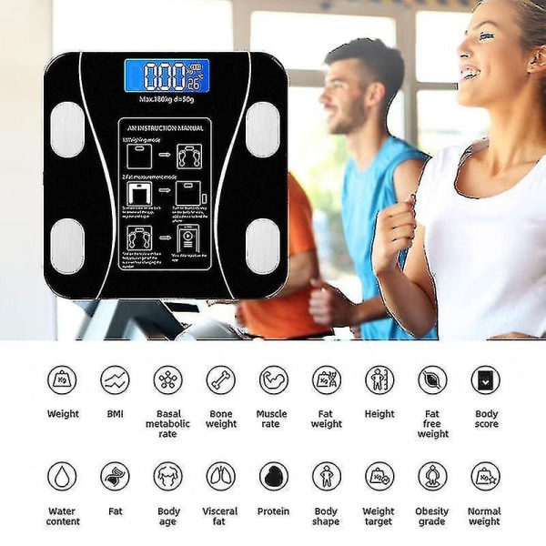 Smart Kropsfedt Vægt Smart Vægt Bluetooth Elektronisk Vægt Kropsanalyse Bascula Digital Badeværelsesvægt
