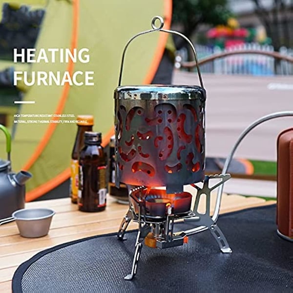 Camping Mini Heater Värmespisar Rostfritt stål Värmeadapter