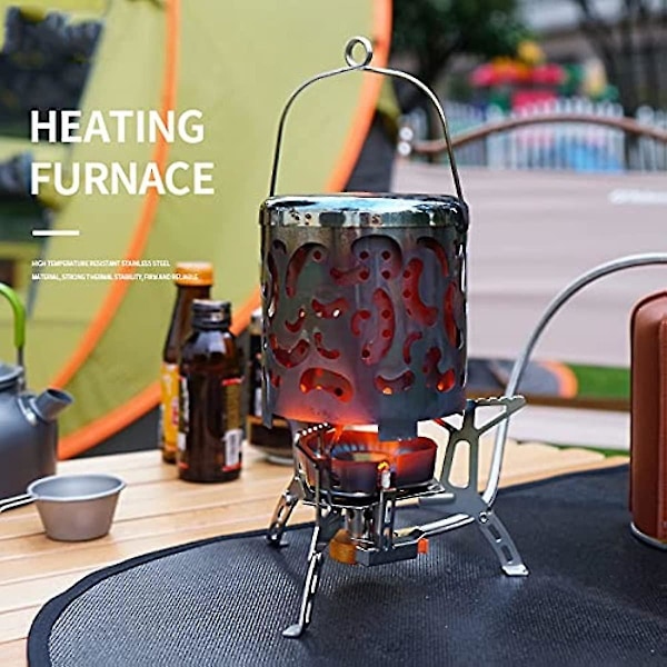 Camping Mini Varmer Opvarmningsovne Rustfrit Stål Varmer Adapter