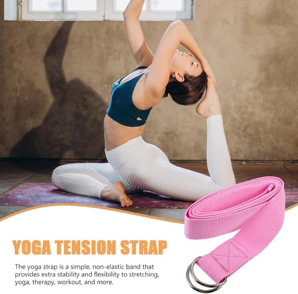 Yogaspännband 183 cm Rosa Pilates Hjälputrustning Stretchband