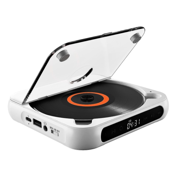 CD-afspiller A-b Gentag Bluetooth-kompatibel CD-afspiller Hukommelsesfunktion Til Hjem Bil White