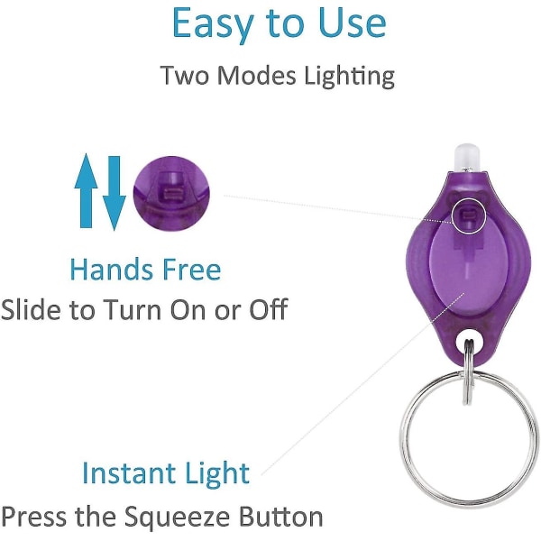 10 Pack mini nøkkelring lommelykt Ultra Bright LED nøkkelring lys lommelykt