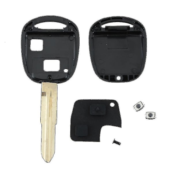 Høj kvalitet bilnøgle reparationskit til Toyota Yaris - 2 knappers fjernbetjening nøgleskal med holdbar gummipude, ABS materiale - Nem DIY mikrobryder udskiftning