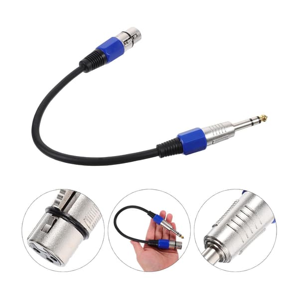 2 stk XLR til 1/4 stereo adapter patchkabel hann til hunn lydkonverter med gummi- og metallmateriale
