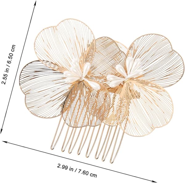 4 stk. bryllupshodeplagg brudehårkam blomster i vintage barokkstil
