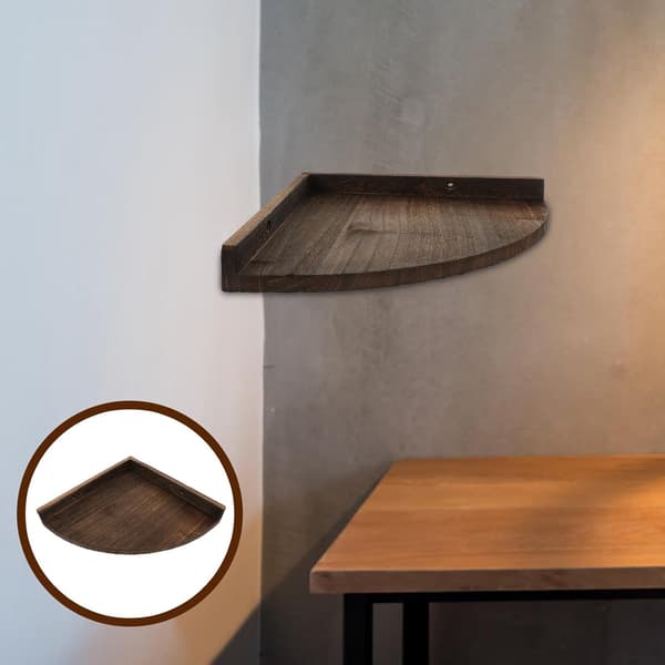 Väggmonterad hörnhylla i rustik stil 28 cm medium triangulär flytande hylla