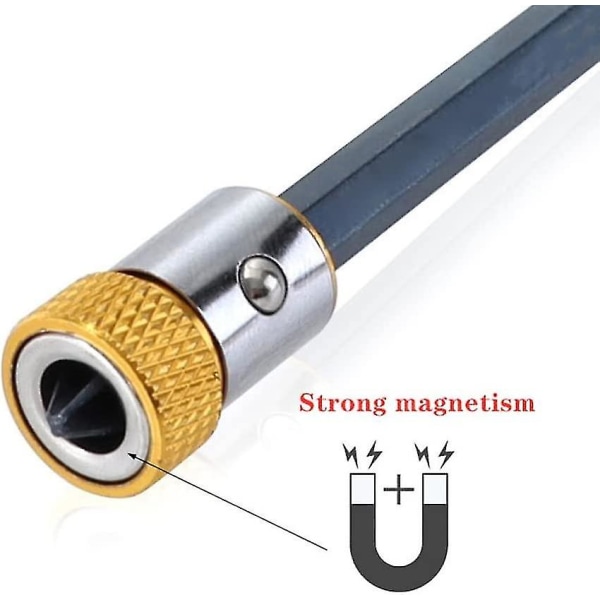 Magnetisk Skrue Ring 6.35mm Skaft Skruetrækker Bit Magnetisering Aftagelig Legering Stål Skrue