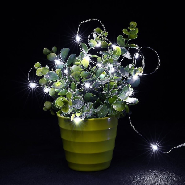 5m 50 LED 3AA Batteri Silver Wire String Ljus Fairy Lamp