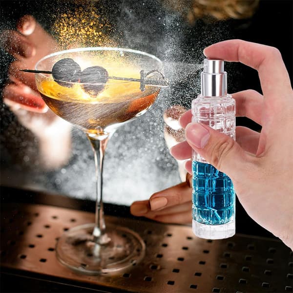 2 st 30 ml cocktailbittersprayflaskor i glas, påfyllningsbara atomizers för baranvändning,