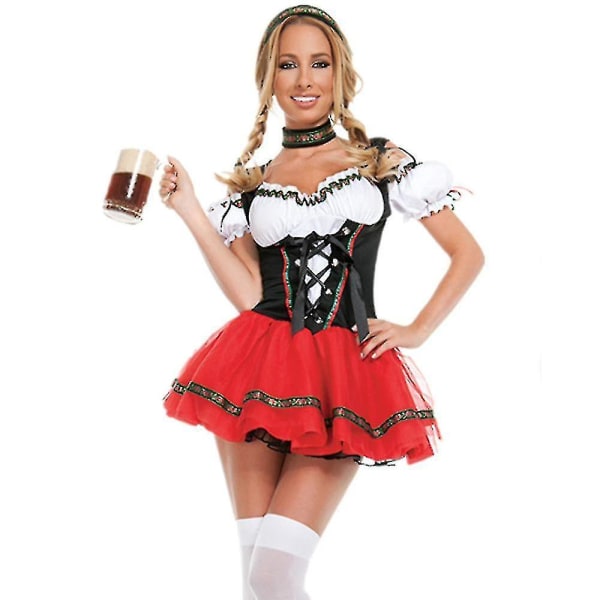Karneval Oktoberfest Dirndl Costume Beer Maid Outfit