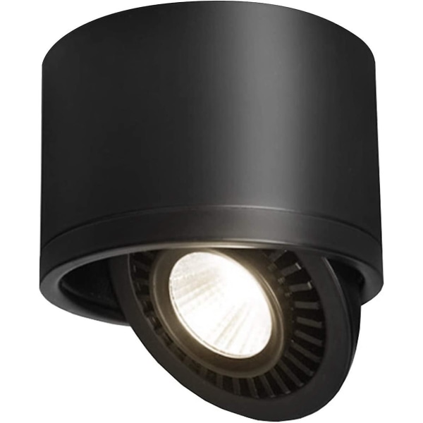 15w svart taklys 1 LED-spotlights Justerbare taklamper Moderne Spotlight Bar 365 graders dreibar for innendørs kontor stue Kjøkken hall,