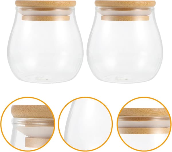 2st Förseglade Matförvaringsburkar Glas Tebehållare Multifunktionell Förvaring
