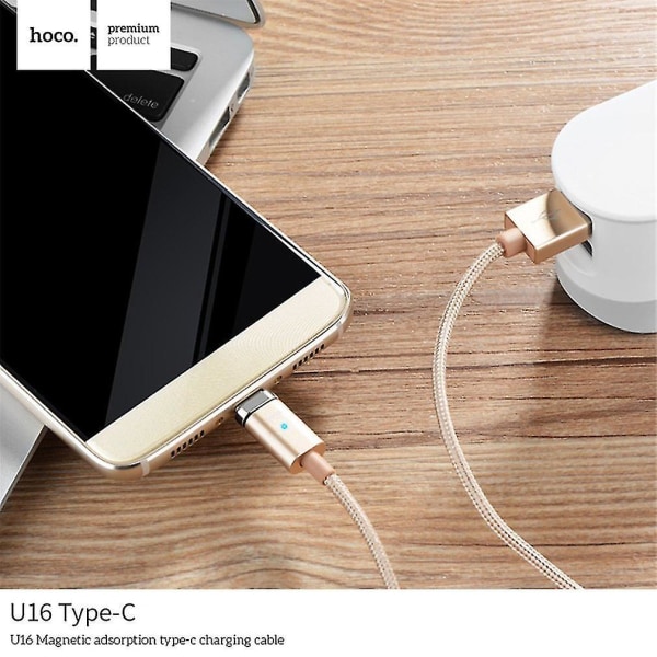 Hoco U16 1.2m USB Type-C Magnetisk Lading Nylonlader