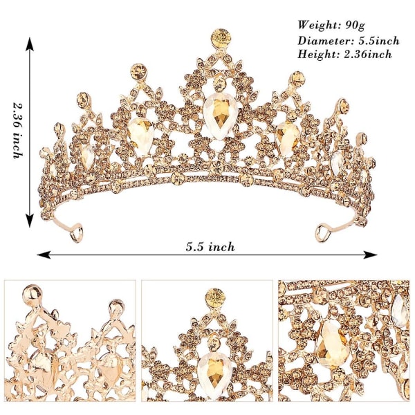 Rose Gold Tiara Och Kronor För Kvinnor Födelsedag Krona För Flickor Kristall Bröllop Pannband Brud Tiara