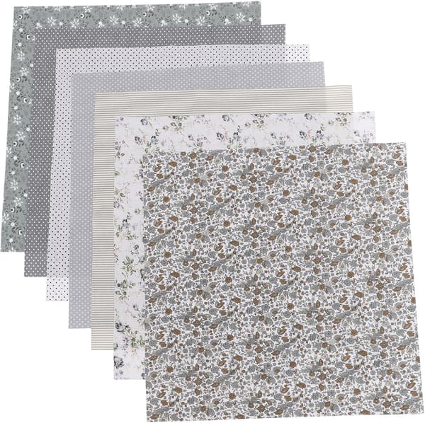 7 st bomullstygspaket 50x50 cm tryckta lapptäcksrutor DIY sömnadsmaterial