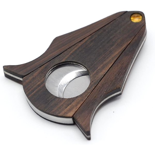 Cigar Cutter Låsesystem Træ Rustfrit Stål Dobbelt Skær