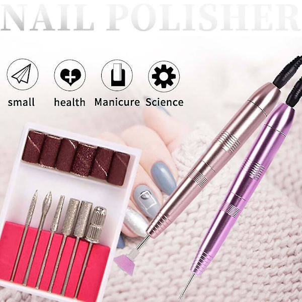 Portabel Nagelfilsmaskin Elektrisk Filborr Set