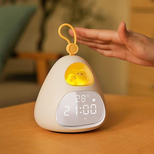 Digital vækkeur Fuglerede Dæmpbar LED Natlampe Genopladelig Vækkeur