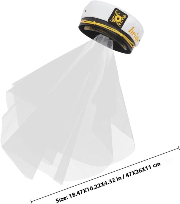 Bröllopshatt med slöja Marinblå hatt Brudhåraccessoar Vit tyg Lätt att bära Elegant stil